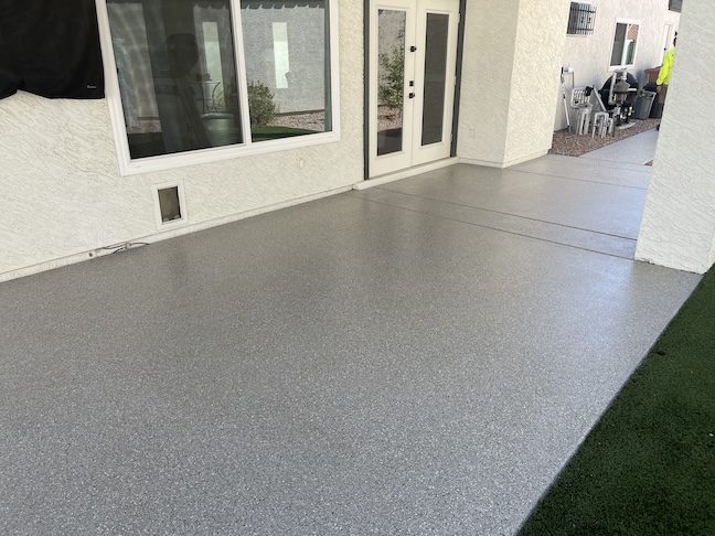 Backyard patio polyaspartic floor coating — East Valley, AZ